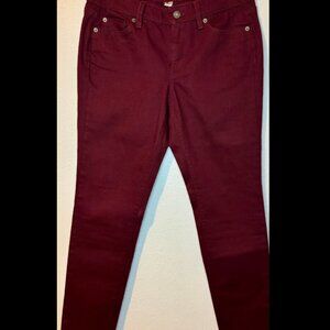 Ann Taylor LOFT Womens Modern Skinny Jeans Burgundy Red Size 8/30